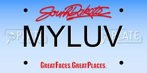 MYLUV South Dakota License Plate