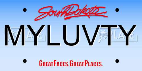 MYLUVTY South Dakota License Plate