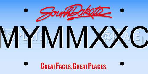 MYMMXXC South Dakota License Plate