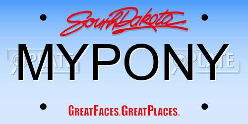 MYPONY South Dakota License Plate