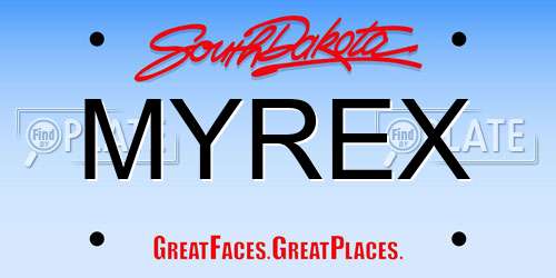 MYREX South Dakota License Plate