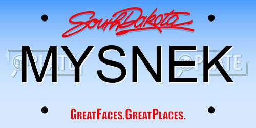 MYSNEK South Dakota License Plate