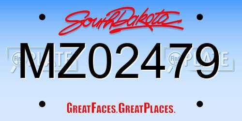 MZ02479 South Dakota License Plate