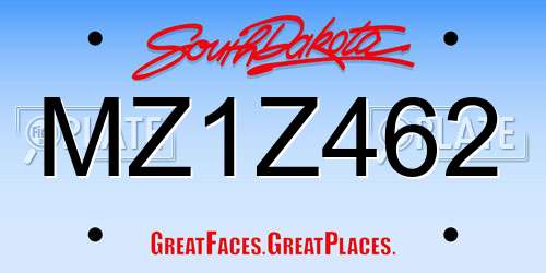 MZ1Z462 South Dakota License Plate