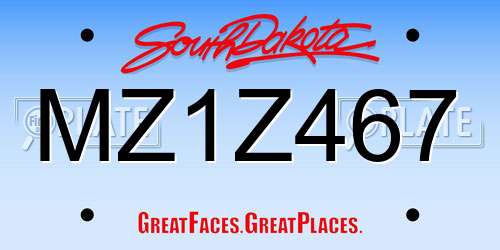 MZ1Z467 South Dakota License Plate
