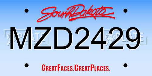 MZD2429 South Dakota License Plate