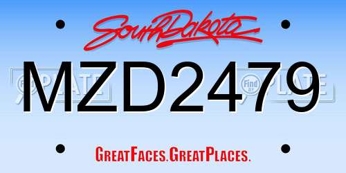 MZD2479 South Dakota License Plate