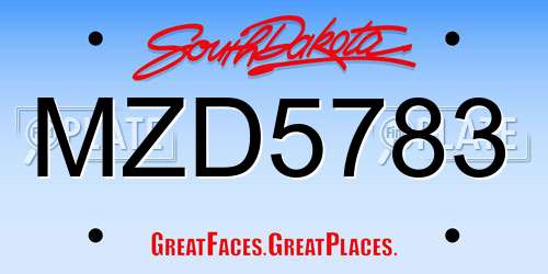 MZD5783 South Dakota License Plate