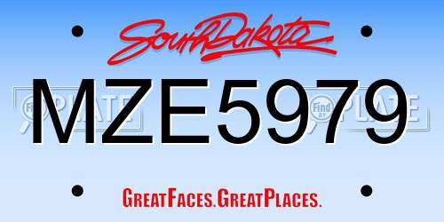 MZE5979 South Dakota License Plate