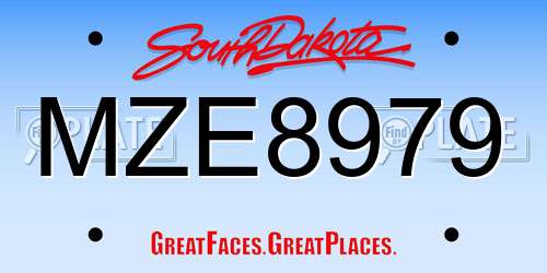 MZE8979 South Dakota License Plate