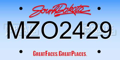 MZO2429 South Dakota License Plate