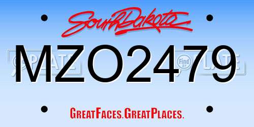 MZO2479 South Dakota License Plate