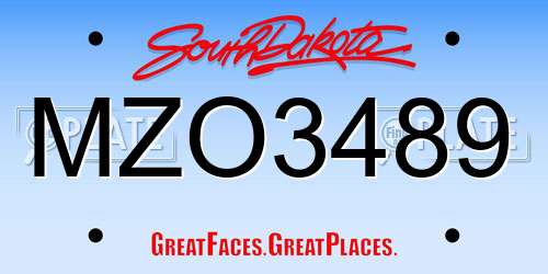 MZO3489 South Dakota License Plate