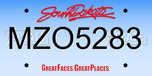 MZO5283 South Dakota License Plate