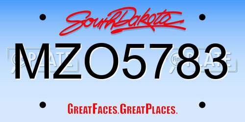 MZO5783 South Dakota License Plate
