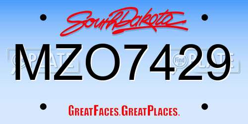 MZO7429 South Dakota License Plate