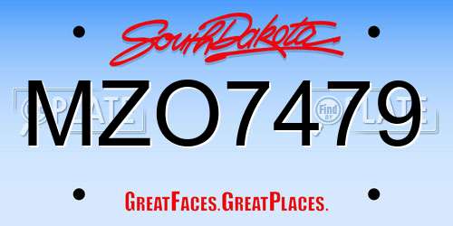 MZO7479 South Dakota License Plate