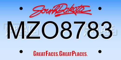MZO8783 South Dakota License Plate