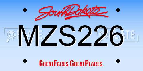 MZS226 South Dakota License Plate