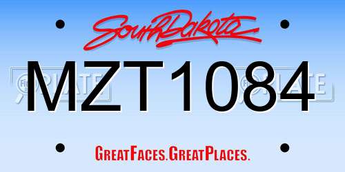 MZT1084 South Dakota License Plate