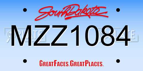 MZZ1084 South Dakota License Plate