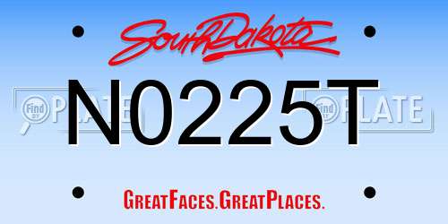 N0225T South Dakota License Plate