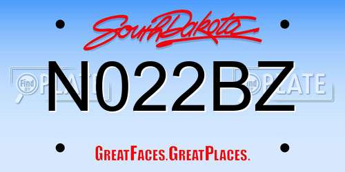 N022BZ South Dakota License Plate