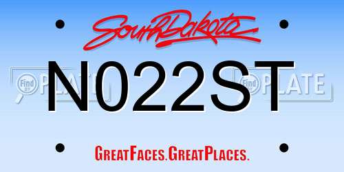 N022ST South Dakota License Plate