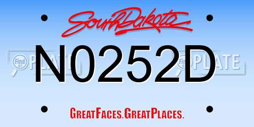 N0252D South Dakota License Plate