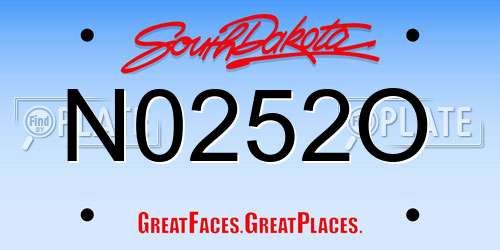 N0252O South Dakota License Plate