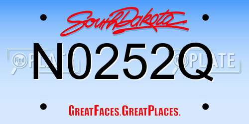 N0252Q South Dakota License Plate