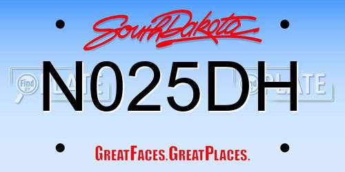 N025DH South Dakota License Plate