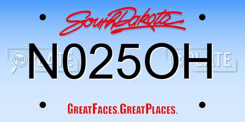 N025OH South Dakota License Plate