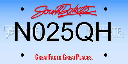 N025QH South Dakota License Plate