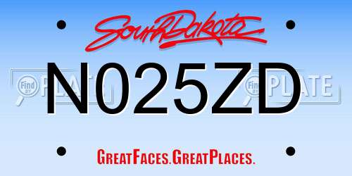 N025ZD South Dakota License Plate