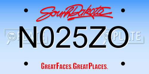 N025ZO South Dakota License Plate