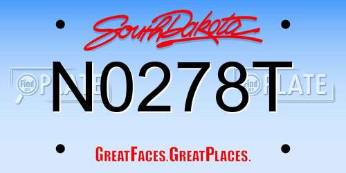N0278T South Dakota License Plate
