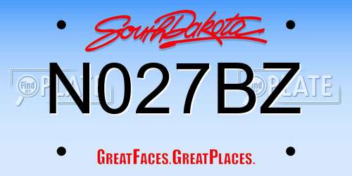 N027BZ South Dakota License Plate