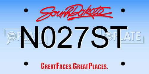 N027ST South Dakota License Plate