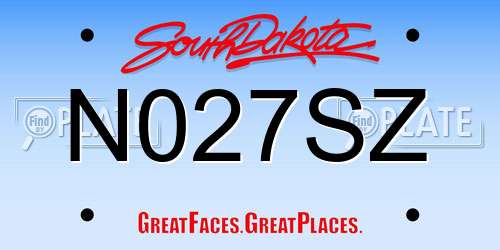 N027SZ South Dakota License Plate