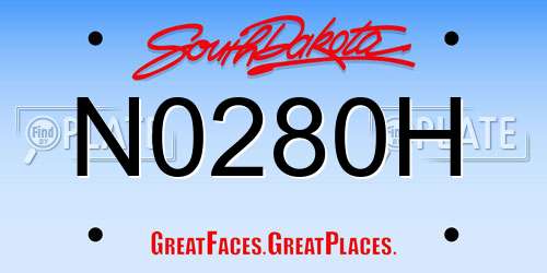 N0280H South Dakota License Plate