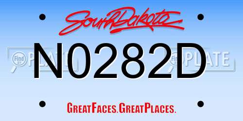 N0282D South Dakota License Plate