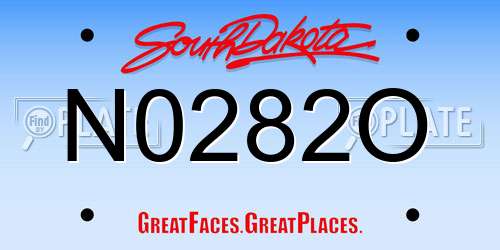 N0282O South Dakota License Plate