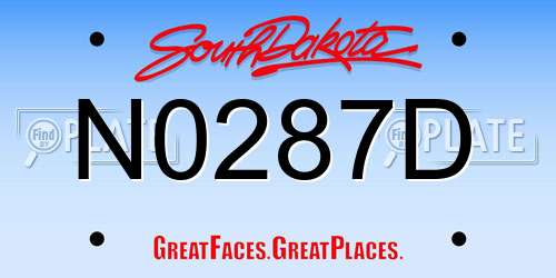 N0287D South Dakota License Plate