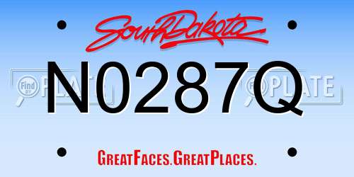 N0287Q South Dakota License Plate