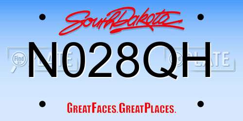 N028QH South Dakota License Plate