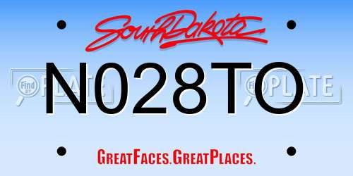 N028TO South Dakota License Plate