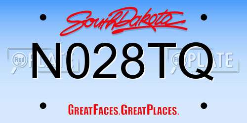 N028TQ South Dakota License Plate