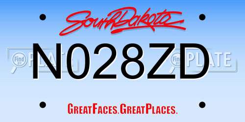 N028ZD South Dakota License Plate