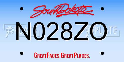 N028ZO South Dakota License Plate